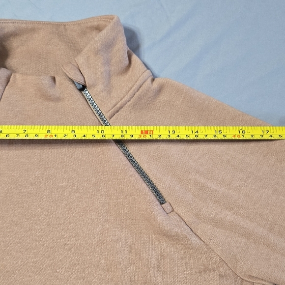 RBX Sz Medium Womens Tan 1/4 Zip Fleece Mock Neck Pullover - Picture 5 of 7